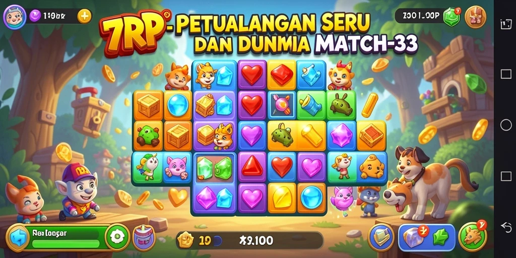 Tangkapan layar gameplay <strong>77RP</strong> dengan elemen Match-3 yang menarik.