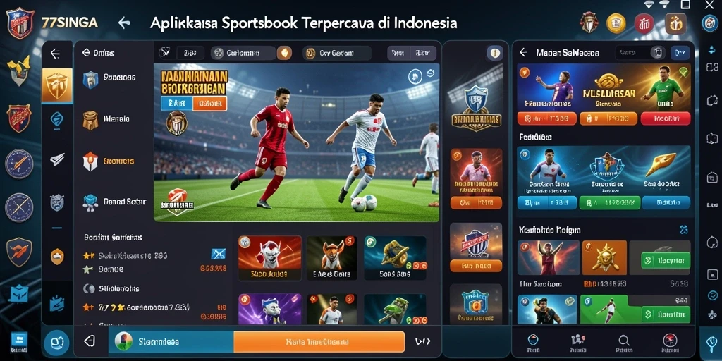 Tampilan antarmuka pengguna 77SINGA yang menarik dan intuitif.