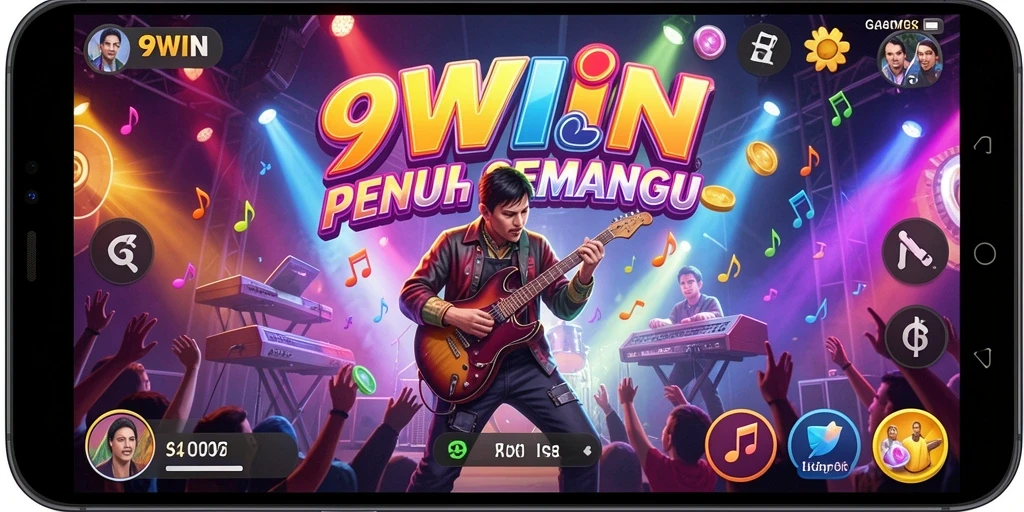 Tampilan gameplay 9WIN yang penuh energi dan melodi.