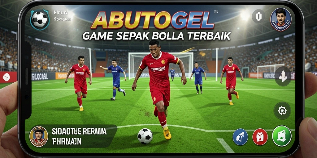 Tampilan gameplay ABUTOGEL yang menarik dalam aksi sepak bola.
