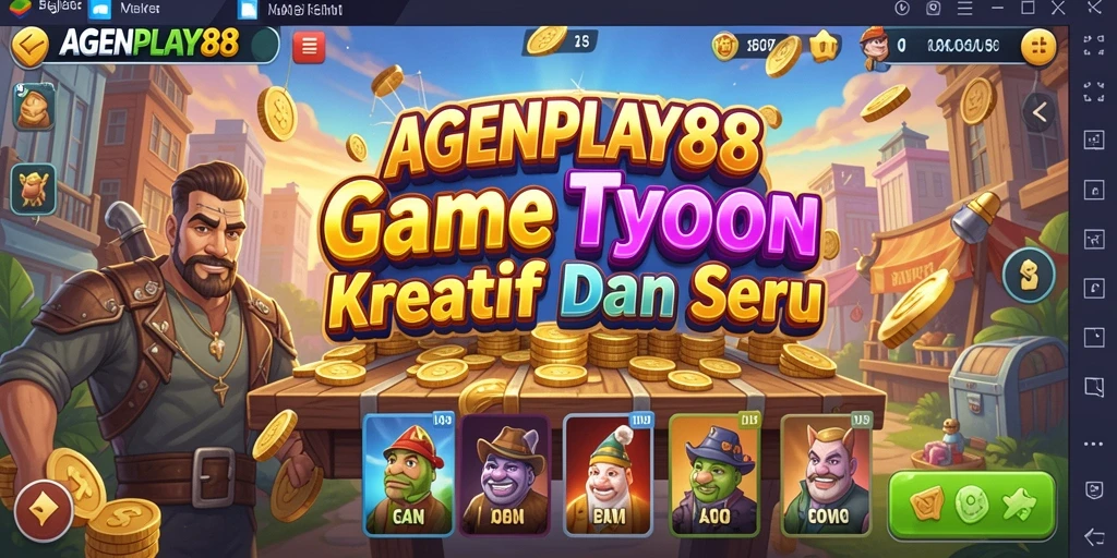 Screenshot AGENPLAY88 menampilkan gameplay mengelola bisnis Tycoon.