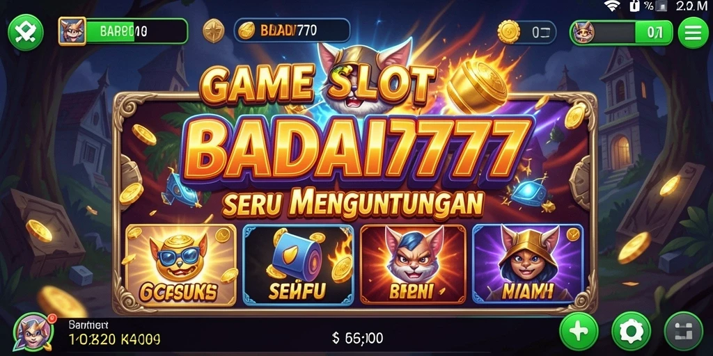 Tampilan gameplay BADAI777 dengan grafis slot yang menawan.