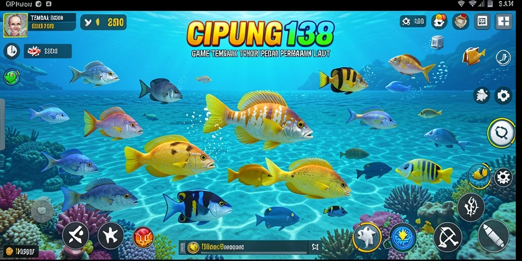 Screenshot gameplay CIPUNG138 yang menampilkan aksi menembak ikan.