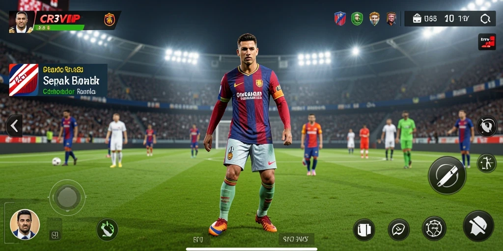 Gameplay CR7VIP yang mendebarkan dalam aksi sepak bola.