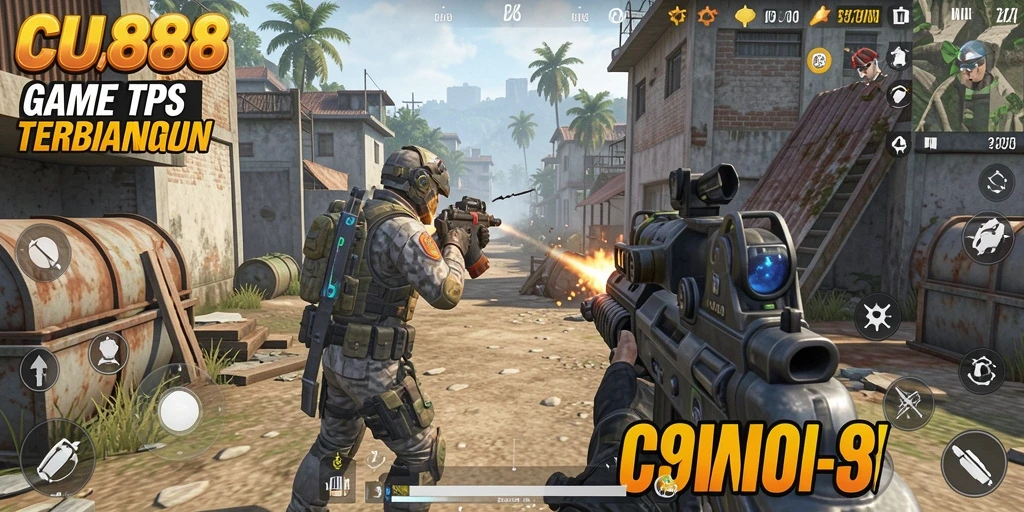 Screenshot menunjukkan gameplay TPS yang mendebarkan di CU888.