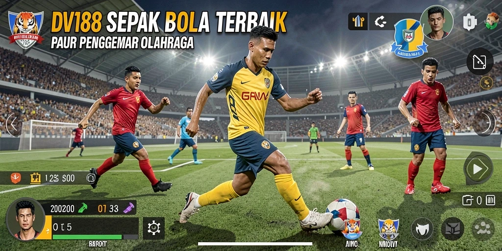 Gameplay DV188 yang mendebarkan dalam aksi pertandingan sepak bola.