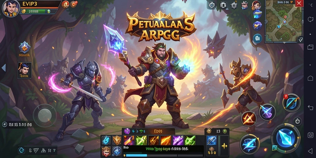 Screenshot gameplay EVIP3 dengan aksi pertempuran yang intens.