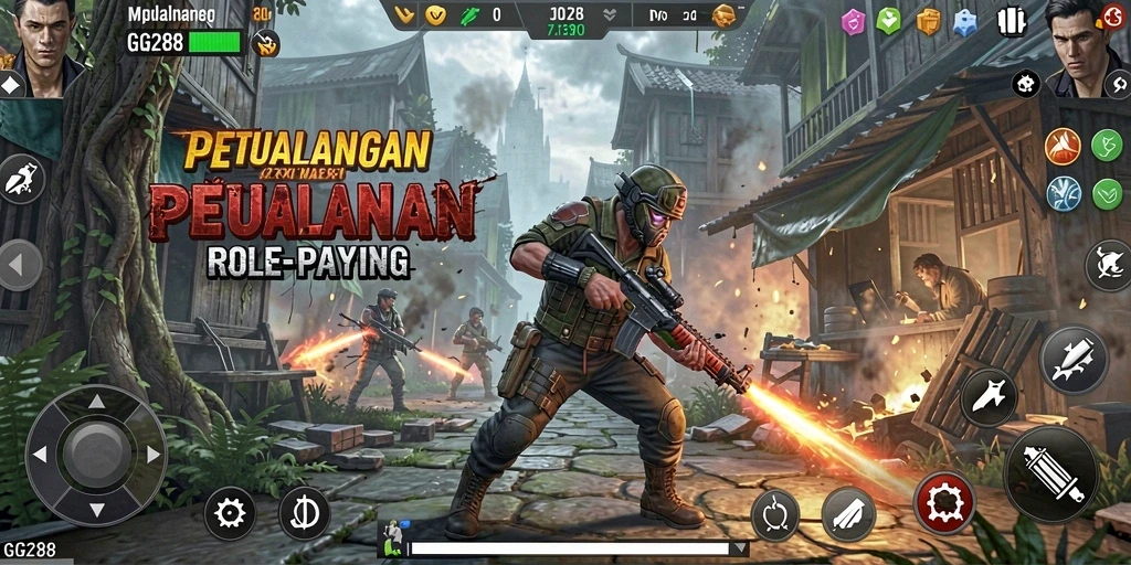 Screenshot menampilkan aksi seru dalam pertarungan di dunia ARPG GG288.
