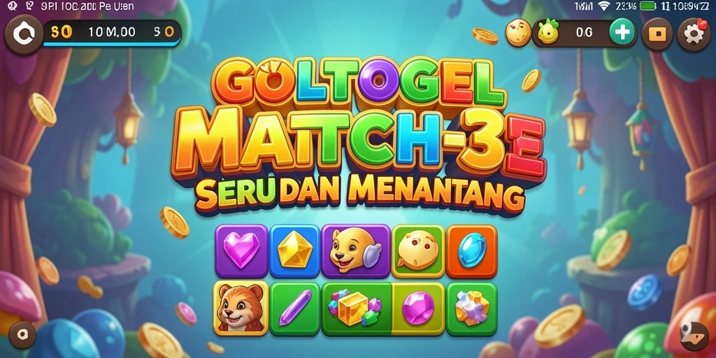 Tampilan gameplay GOLTOGEL yang seru dalam aksi Match-3.