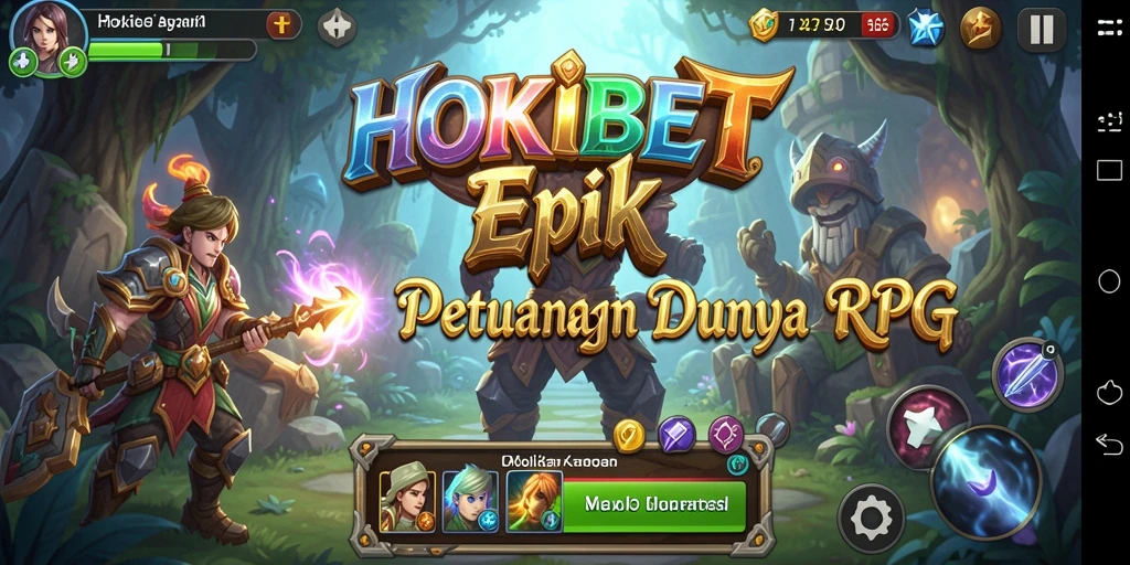 Tangkapan layar utama HOKIBET menampilkan pertempuran epik dalam gameplay RPG.