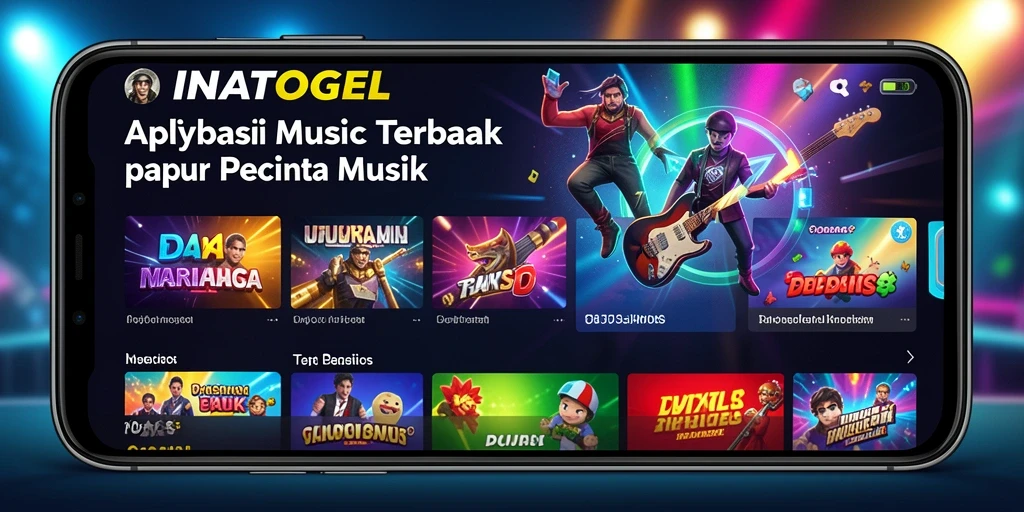 Tampilan gameplay INATOGEL dengan pilihan lagu yang beragam.