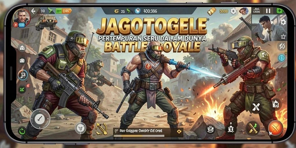 Screenshot menampilkan gameplay intens di arena pertempuran JAGOTOGEL.
