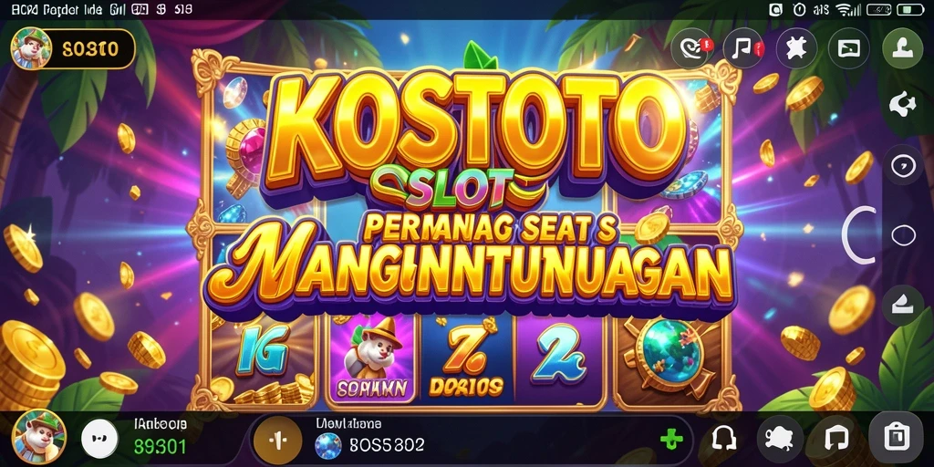 Tampilan gameplay KOSTOTO dengan berbagai tema slot yang menarik.