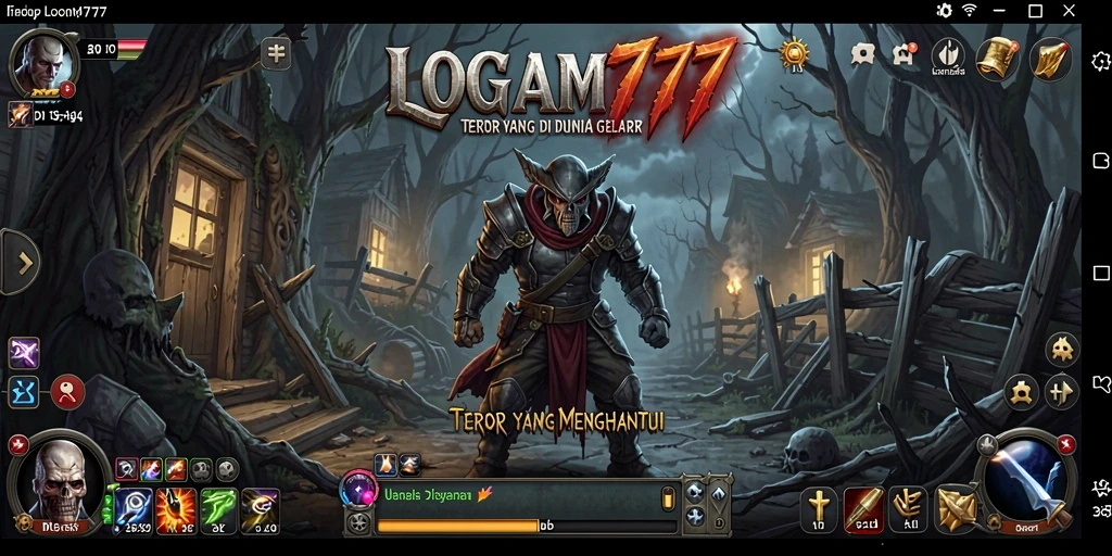 Tampilan menegangkan gameplay LOGAM777 yang penuh dengan kegelapan.
