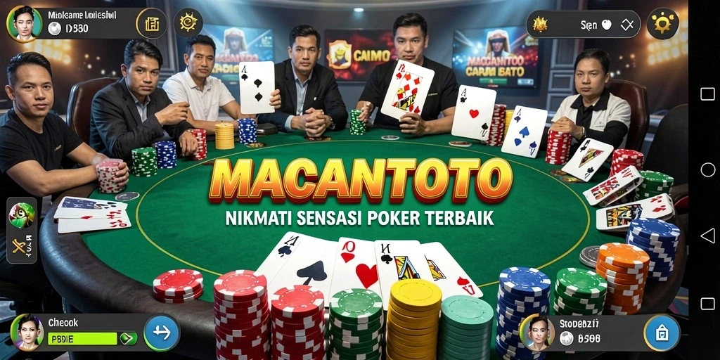 Tampilan menarik dari gameplay Poker di MACANTOTO.