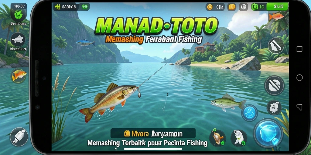 Gameplay seru memancing ikan di MANADOTOTO dengan grafik yang menakjubkan.