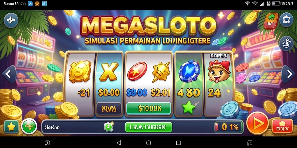Tampilan gameplay MEGASLOTO yang menarik dan interaktif.