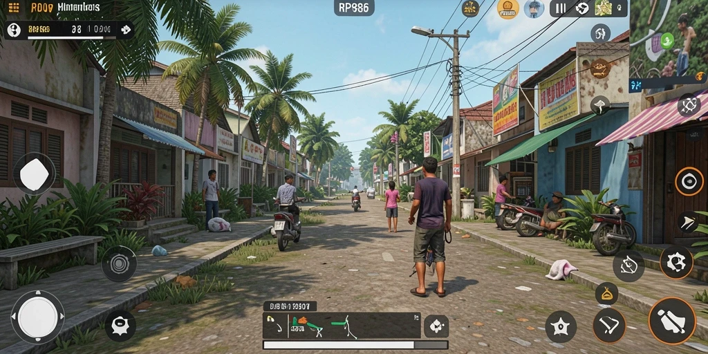 Tampilan gameplay <strong>RP886</strong> menunjukkan karakter yang berinteraksi dalam lingkungan yang realistis.