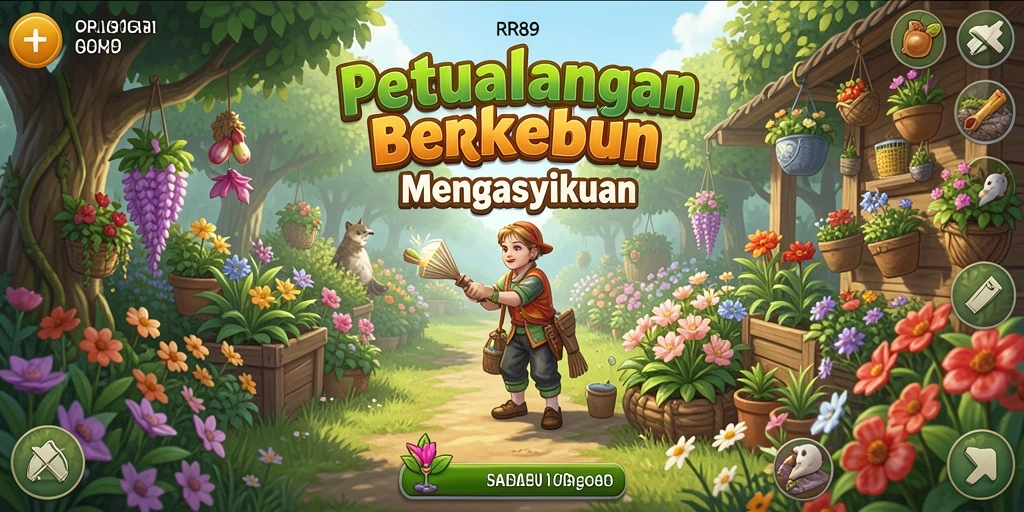 Tampilan gameplay RR89 dengan berkebun yang interaktif dan dapat dinikmati.