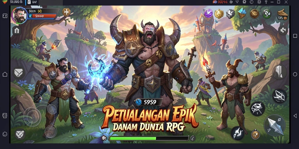 Tampilan gameplay S9S9 dengan pertarungan fantastis dan dunia yang menakjubkan.