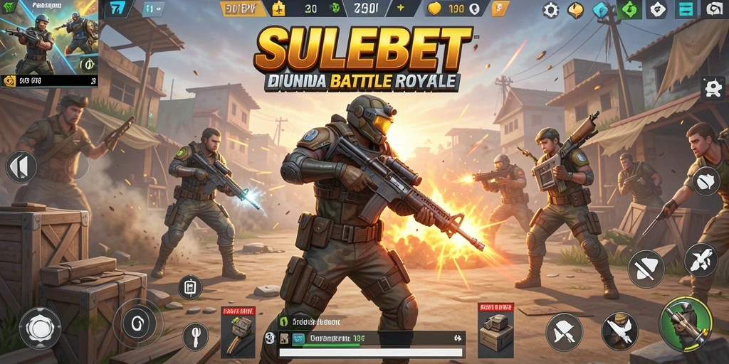 Screenshot gameplay SULEBET menampilkan aksi seru dalam pertarungan Battle Royale.