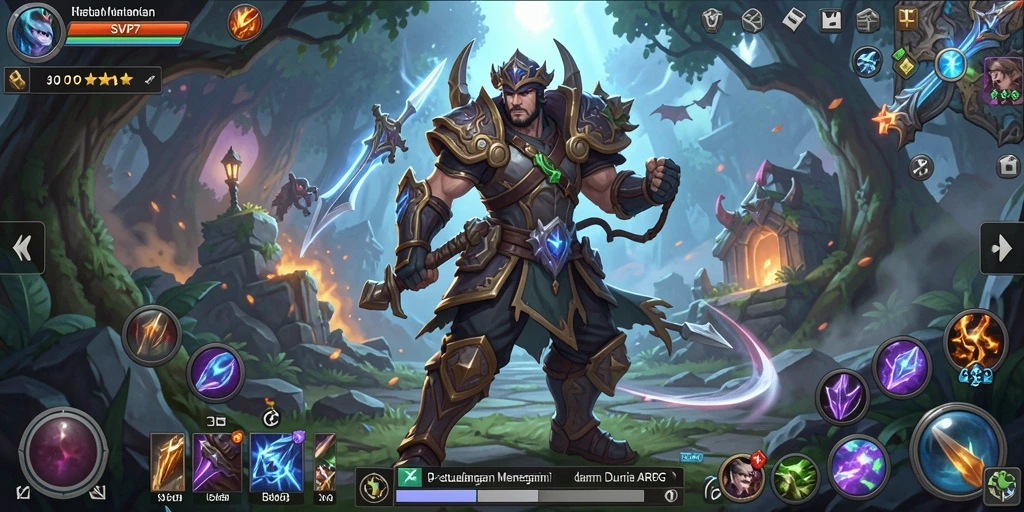 Tampilan gameplay SVIP7 dengan karakter bertarung melawan monster.