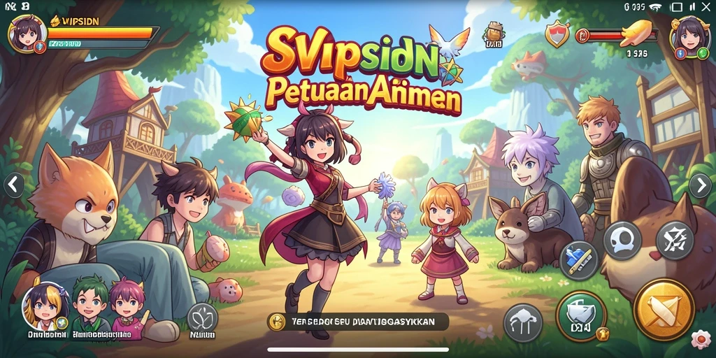 Tampilan gameplay SVIPSIDN yang menampilkan aksi karakter Anime yang dinamis.
