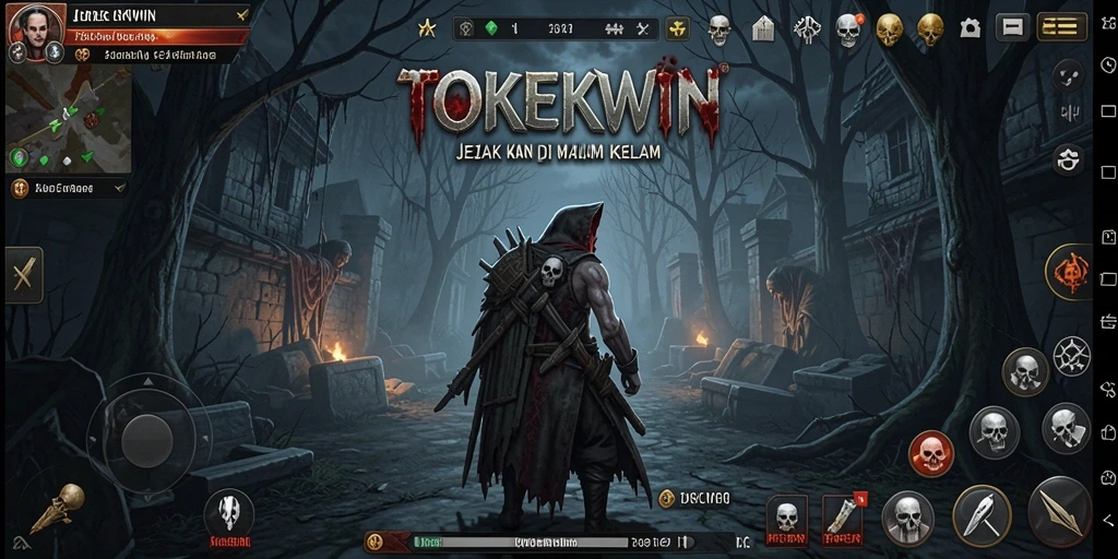 Tampilan gameplay yang menegangkan dan menakutkan di TOKEKWIN.