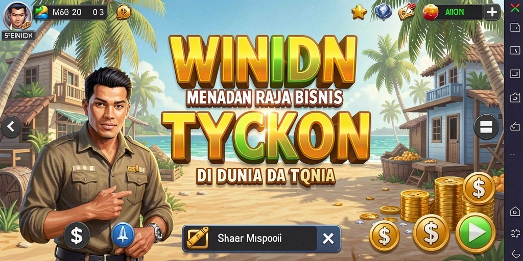 Tampilan gameplay WINIDN yang menampilkan keseruan membangun bisnis.